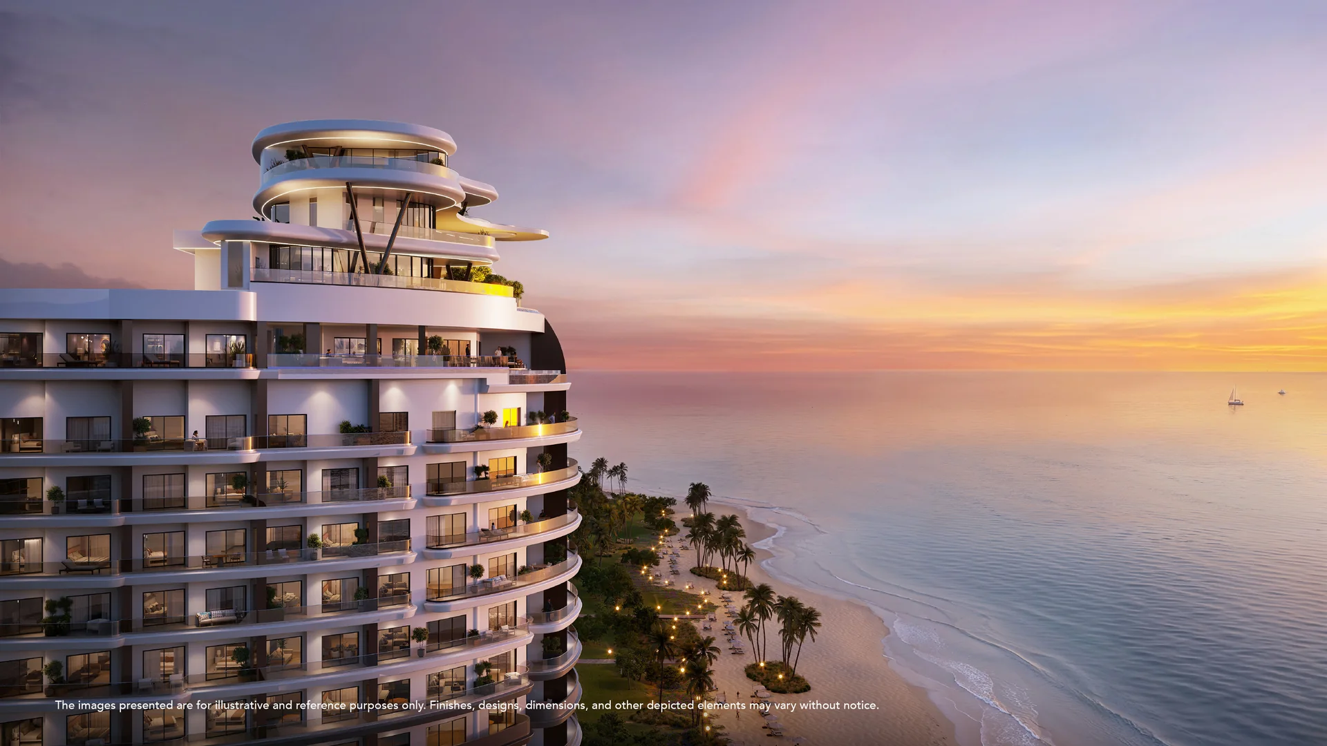Aquamarine by Noval — Penthouse levels at sunset