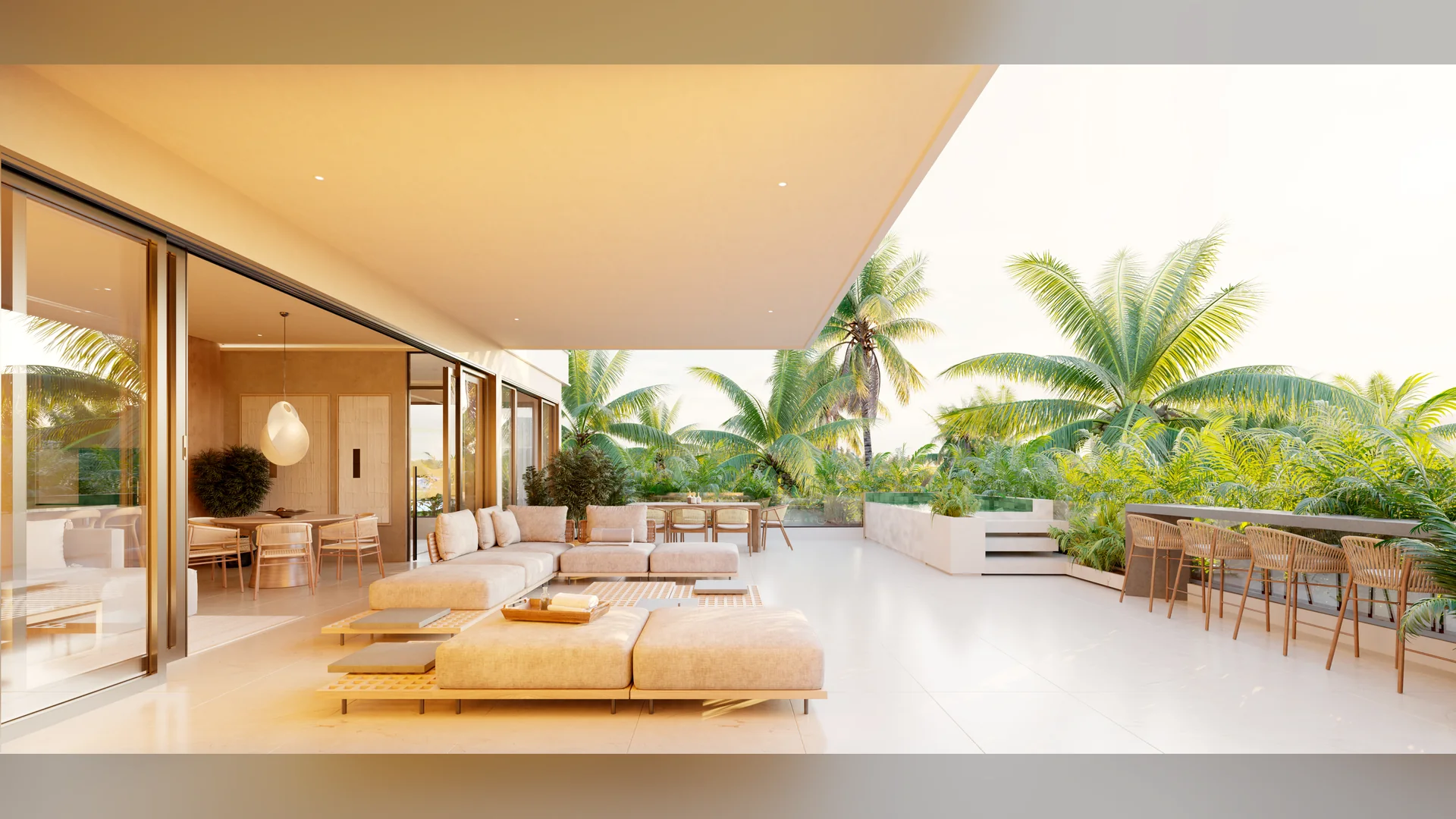 Bonita Golf Residences — Lounge terrace of the 2-bed + family + service unit