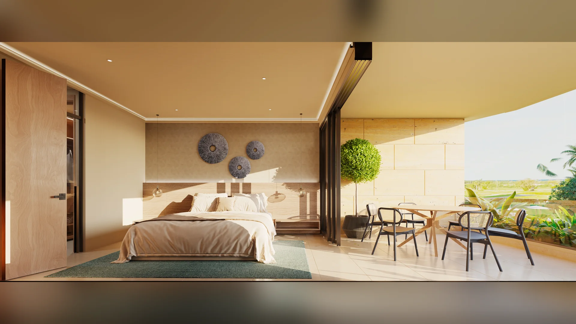 Bonita Golf Residences — Bedroom of the 1-bed + family unit
