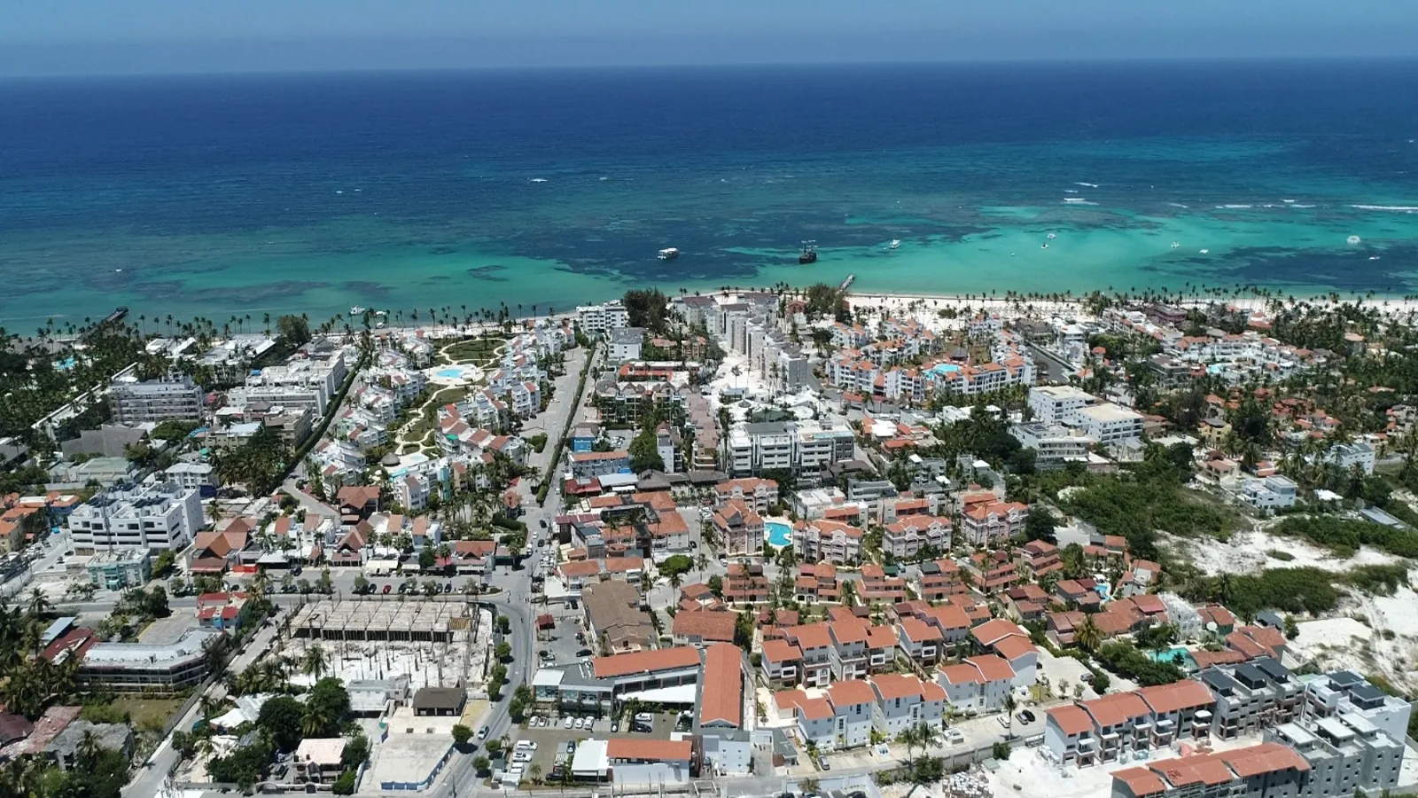 Coral Village · Apartment B-3-B — Los Corales and Bávaro Beach from the air