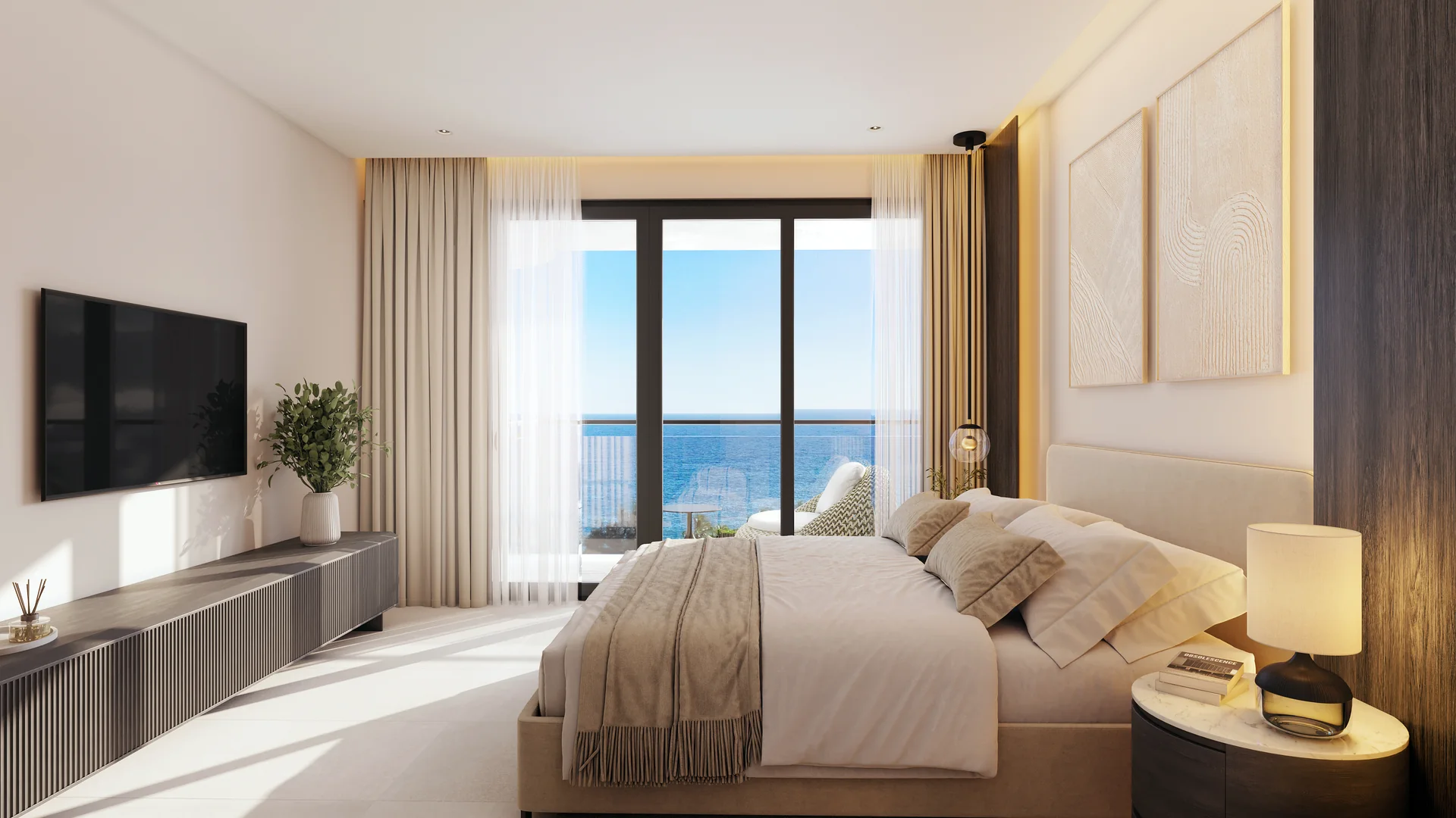Coralia by Noval — Studio-type bedroom with ocean view — render