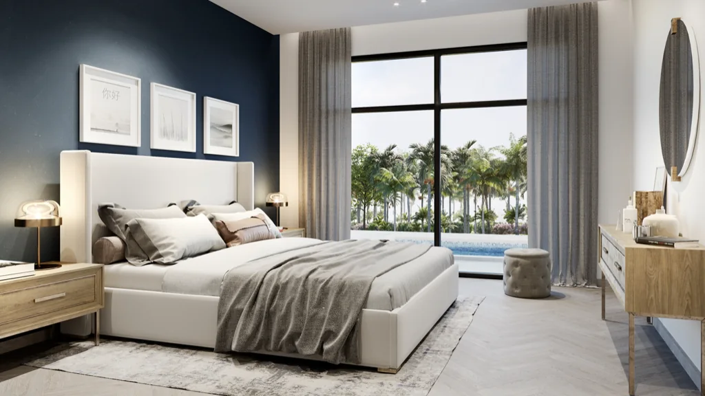 Oceana by Noval — Bedroom with pool view — render