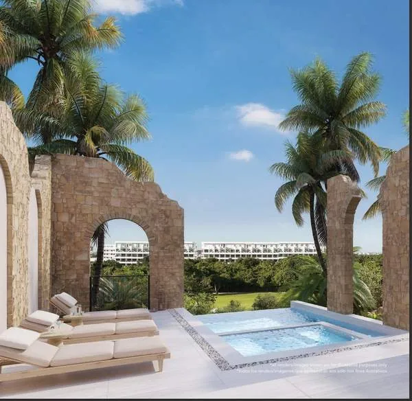 Poseidonia Villas — Private rooftop terrace with plunge pool and golf views